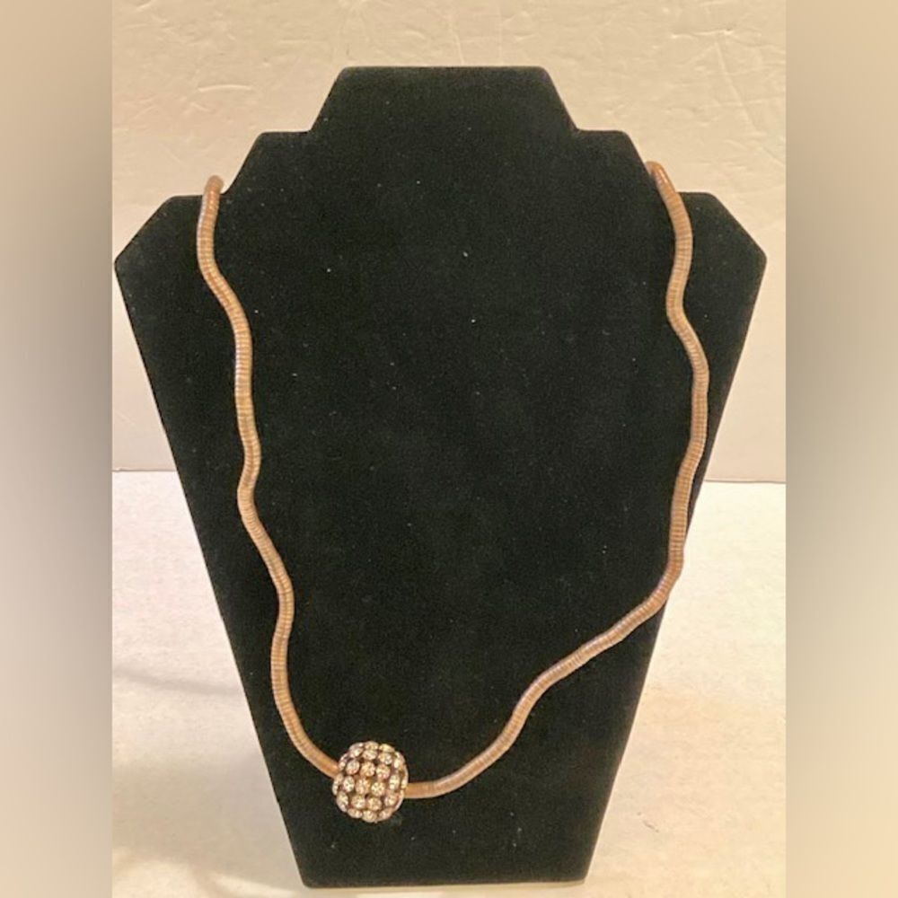 Vintage Women’s Coil Necklace Flexible Bendable Choker w/ Copper Patina